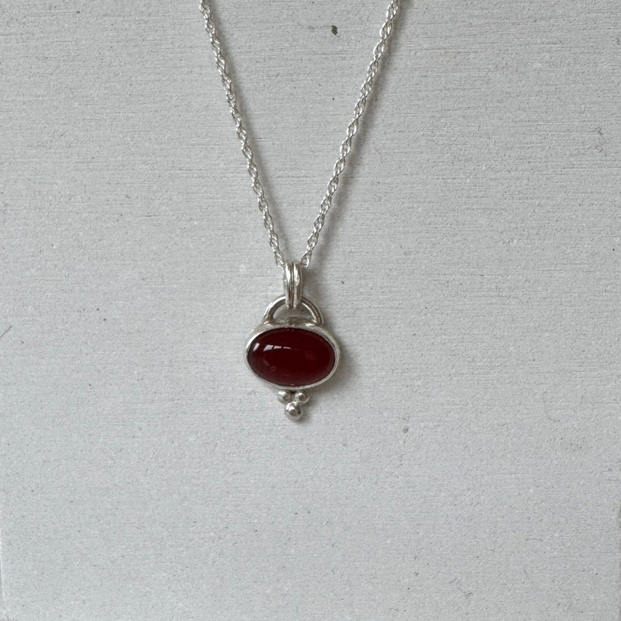 Carnelian Necklace in Silver