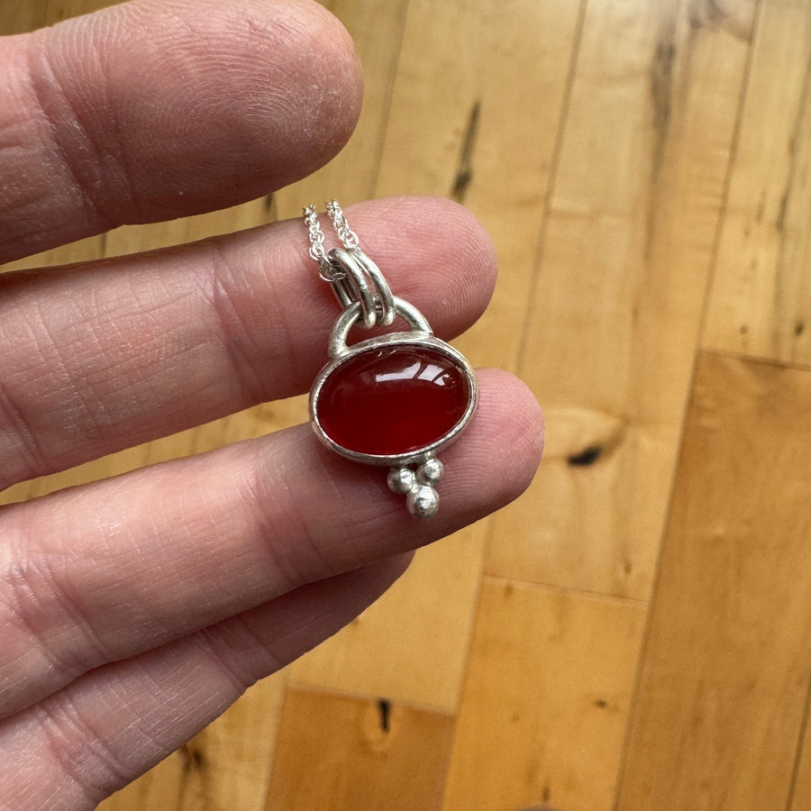 Carnelian Necklace in Silver