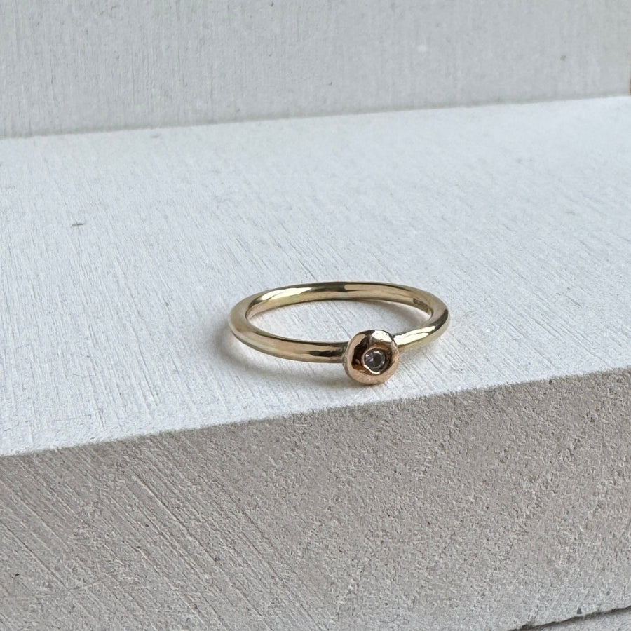 Molten Diamond Ring in Gold