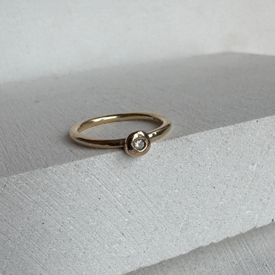 Molten Diamond Ring in Gold