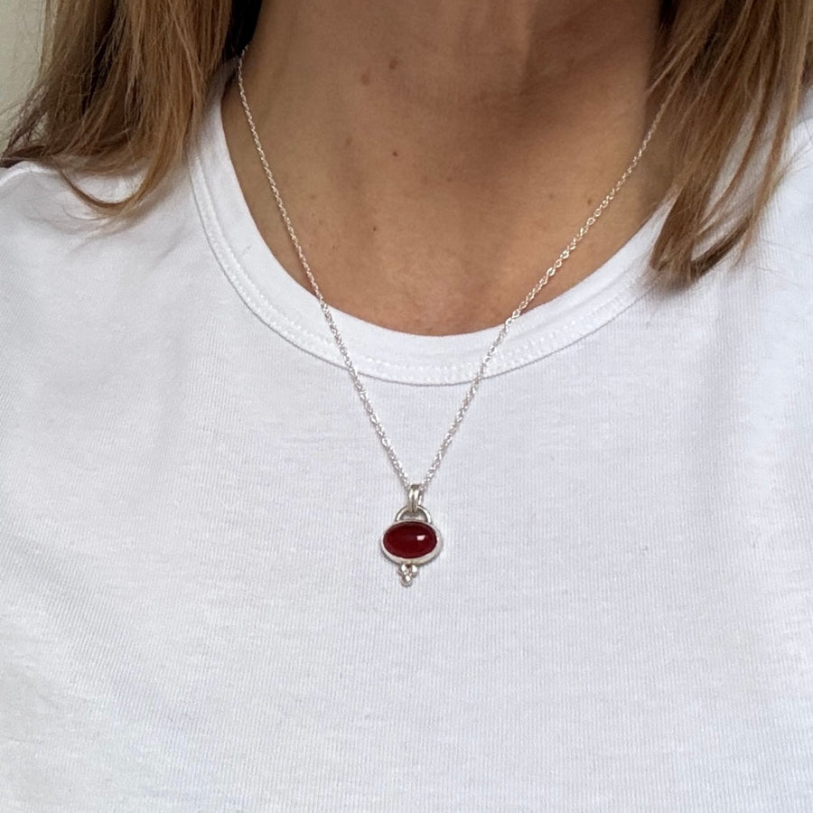 Carnelian Necklace in Silver