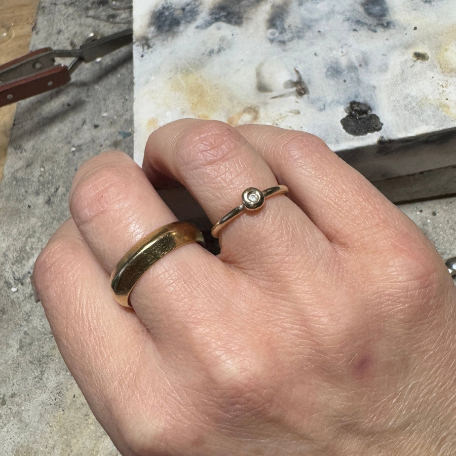 Molten Diamond Ring in Gold