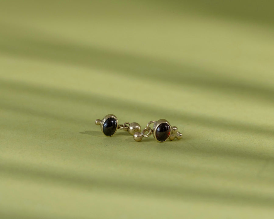 Red Garnet Athenian Earrings in Gold