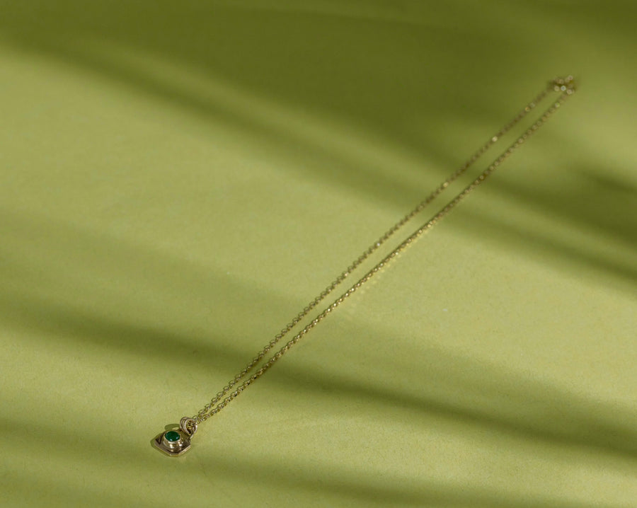 Green Tourmaline Octa Necklace in Gold