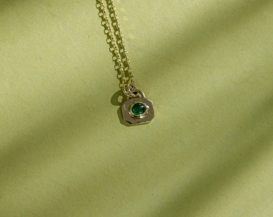 Green Tourmaline Octa Necklace in Gold