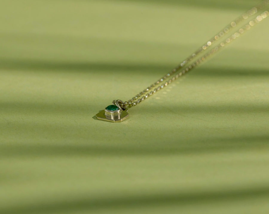 Green Tourmaline Octa Necklace in Gold