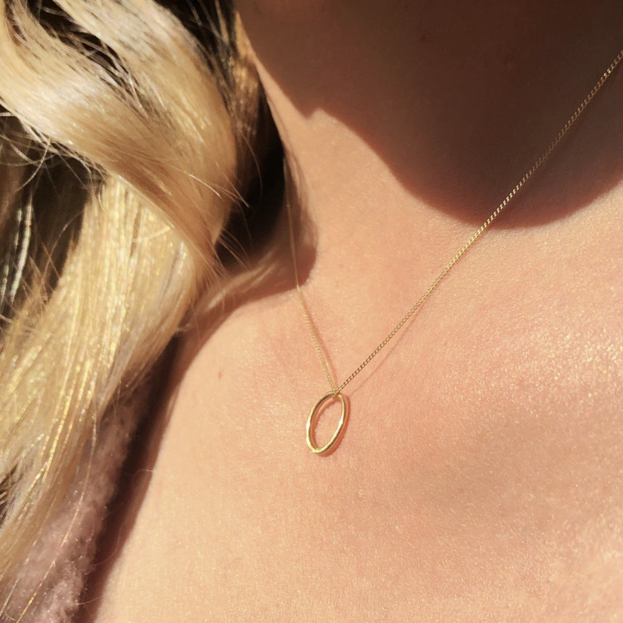Open Circle Necklace in Gold