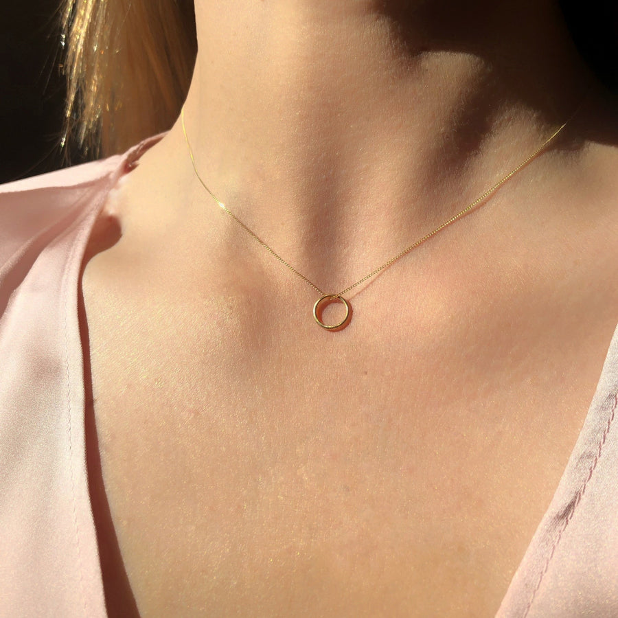 Open Circle Necklace in Gold