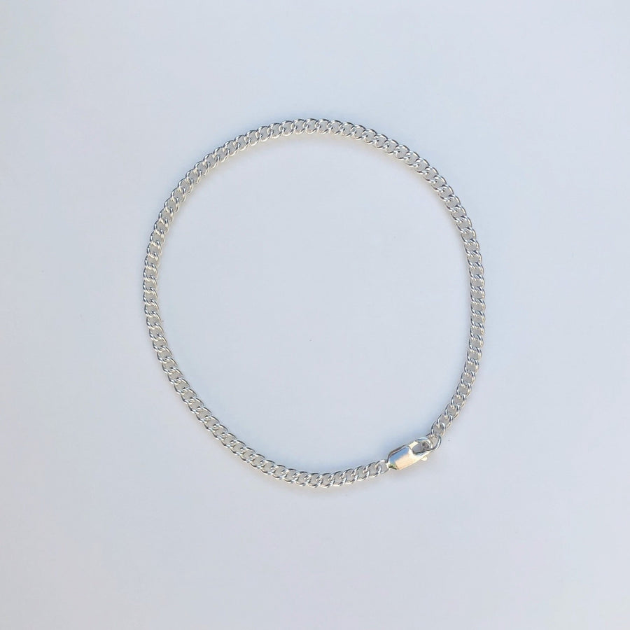 Curb Anklet in Silver