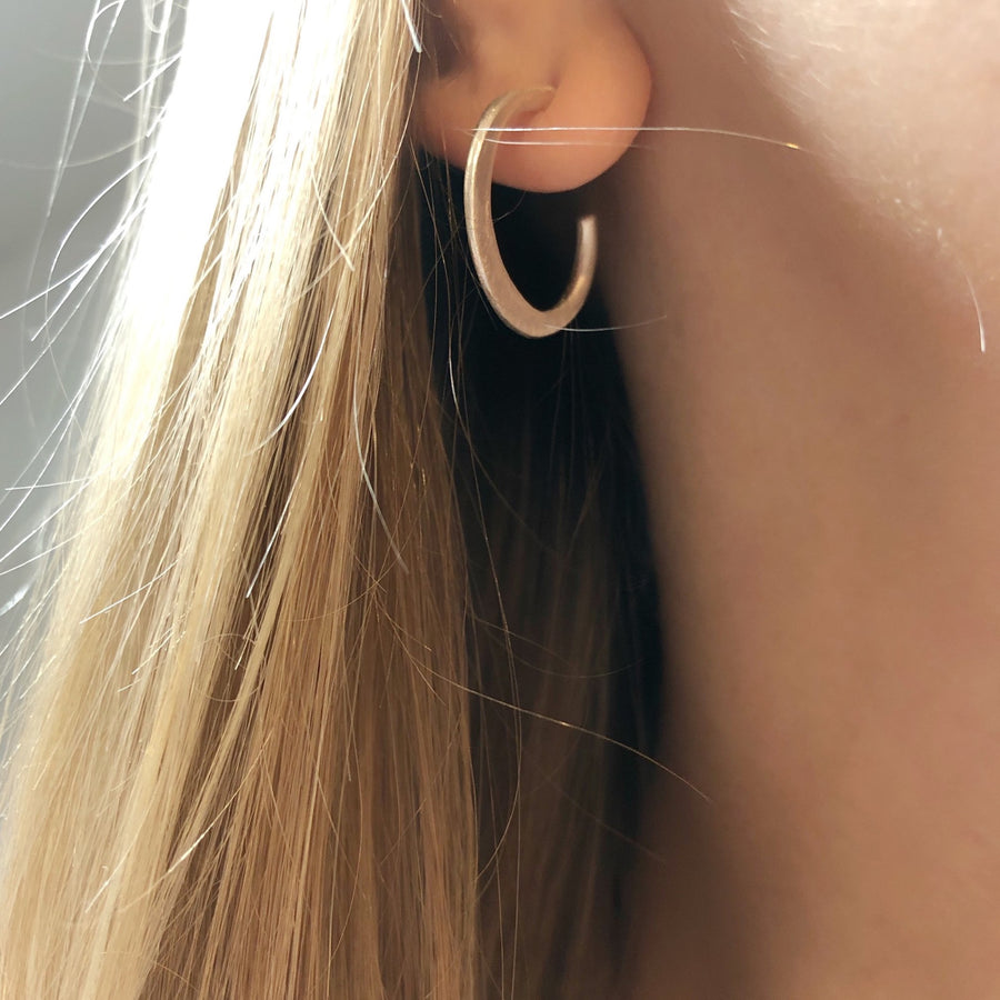 Tapered Hoops in Silver
