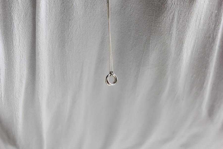 Double Circle Necklace in Silver