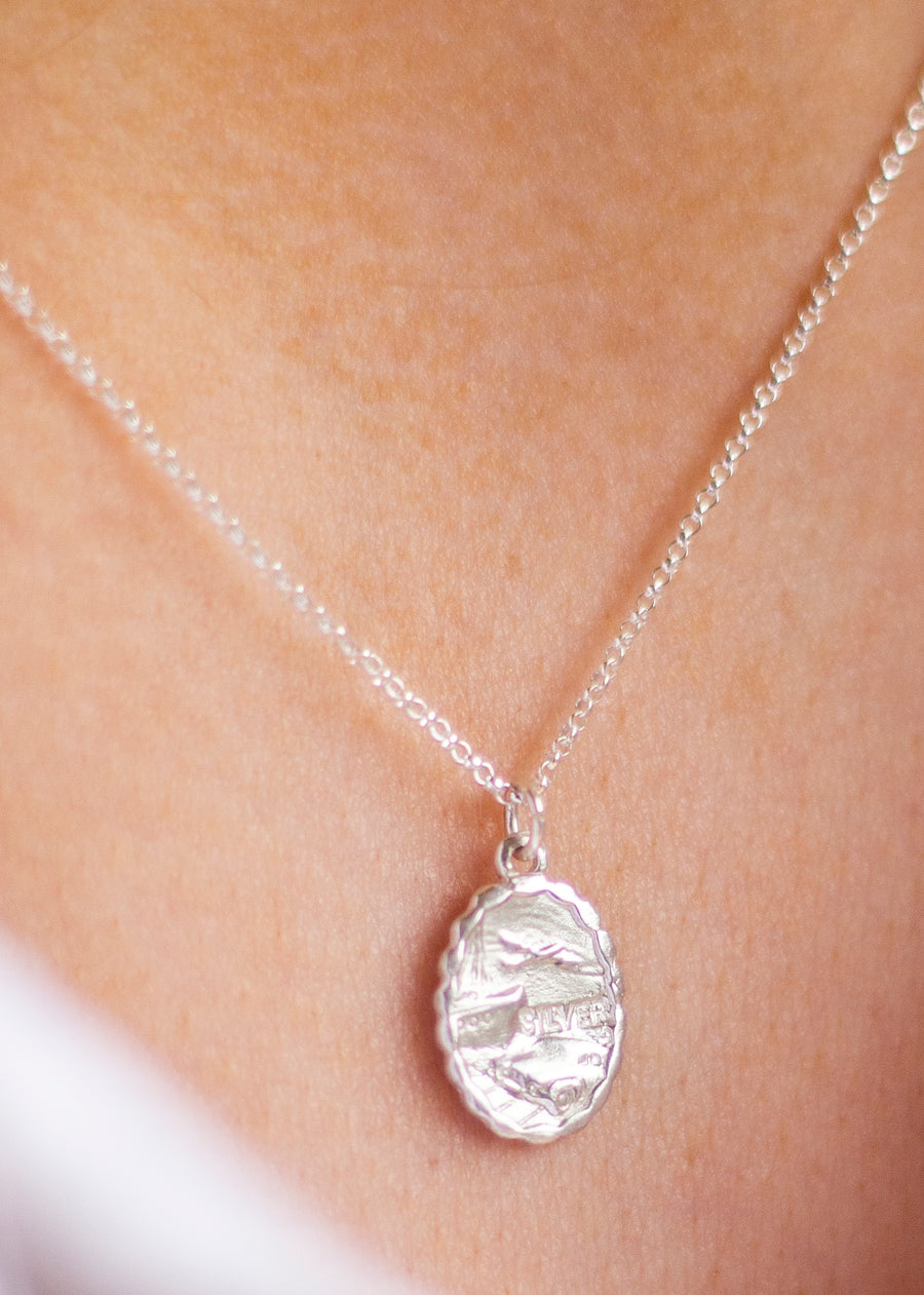 Oval St Christopher Necklace in Silver or Gold
