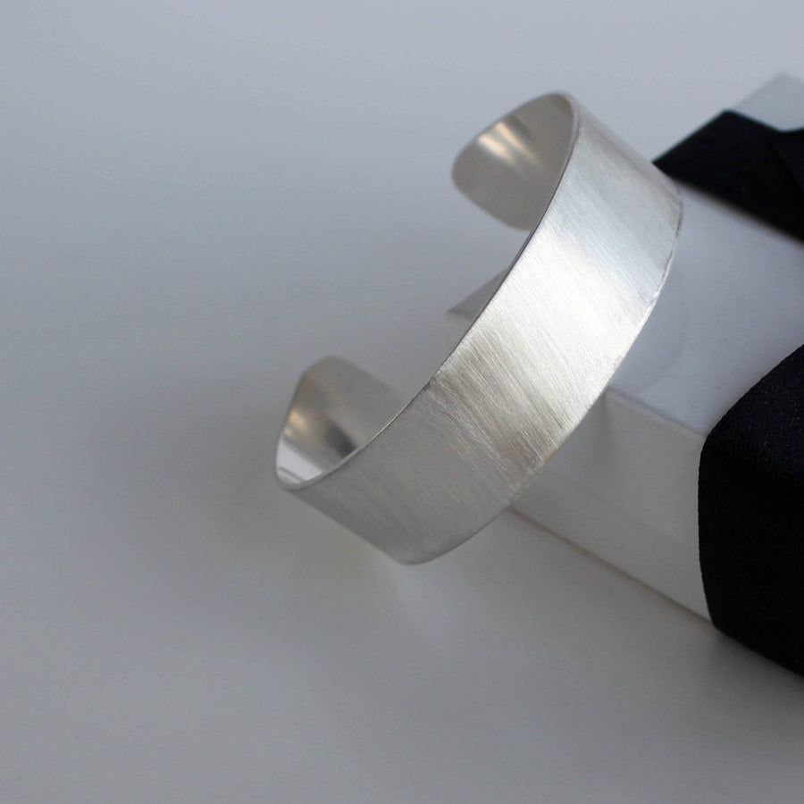 Etched Cuff Bangle in Silver