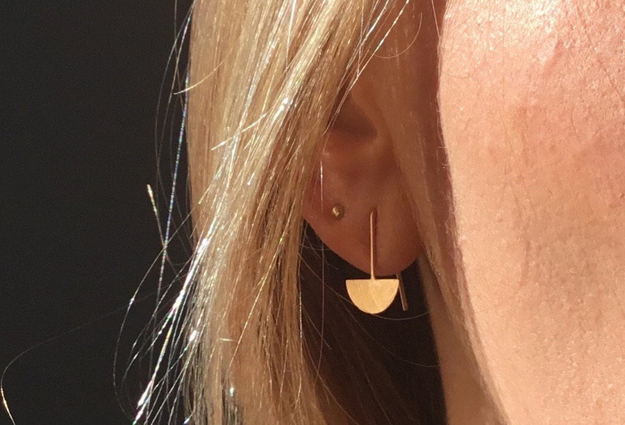 Moon Drop Earrings in Gold