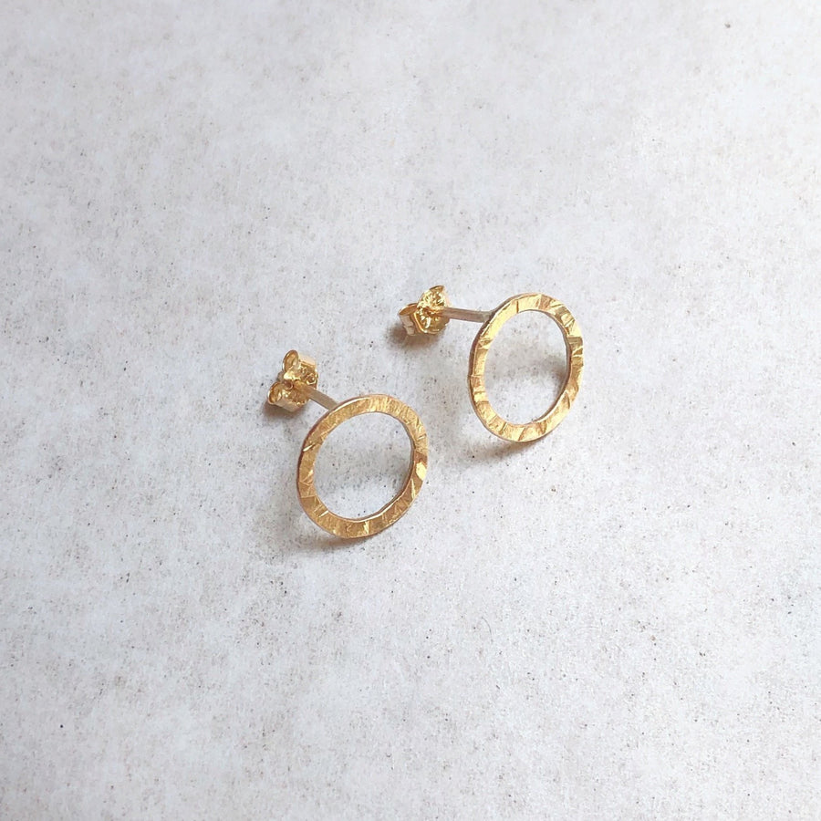 Open Circle Studs in Gold